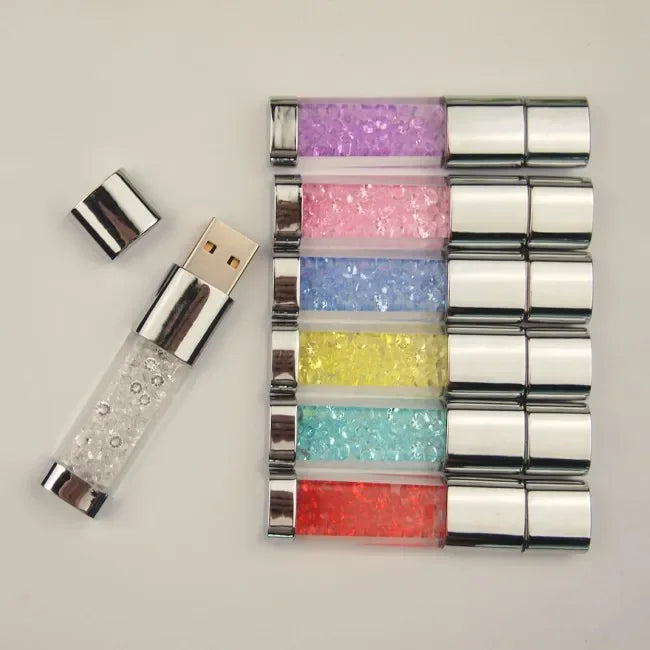 Crystal LED USB Flash Drive 2.0 | 128MB to 64GB Memory Stick USB Flash Drive PRIMED