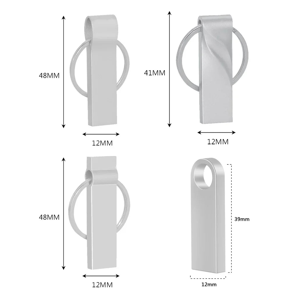 100-Pack Custom Logo USB Flash Drives 8GB–128GB Metal Bulk USB Flash Drive PRIMED