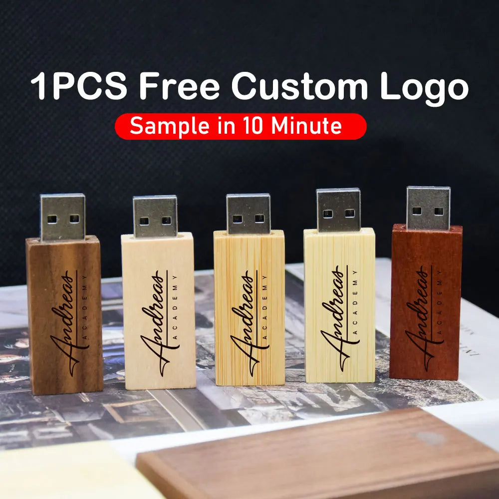 Custom Logo Wooden USB Flash Drive 8GB–64GB | Bulk Gift Custom USB Flash Drive PRIMED