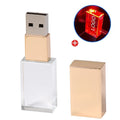 LED Crystal USB Flash Drive Custom Logo Gift 16–128GB | JASTER Crystal USB Flash Drive PRIMED Gold no box 16 GB