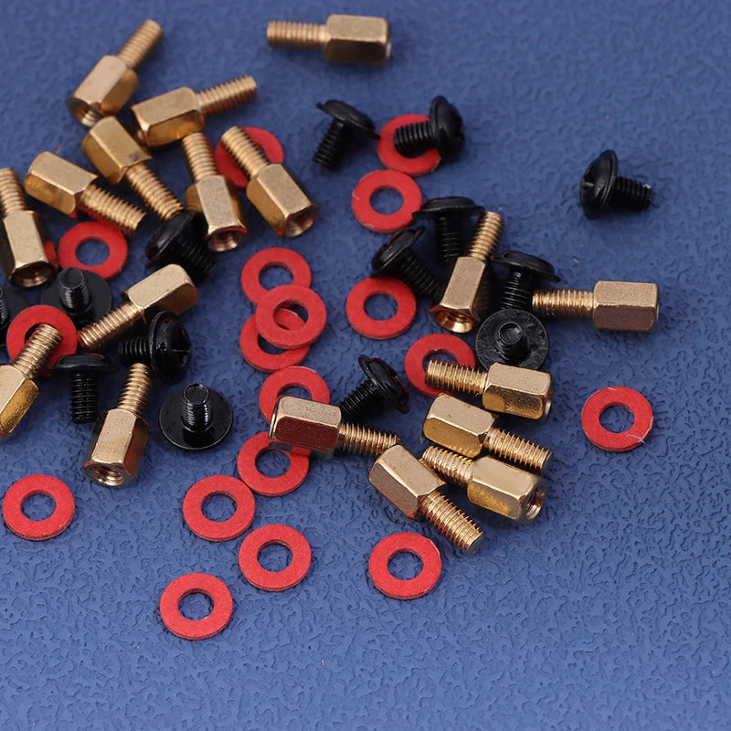60-Piece Motherboard Riser Screws & Washers Set – M3 6-32