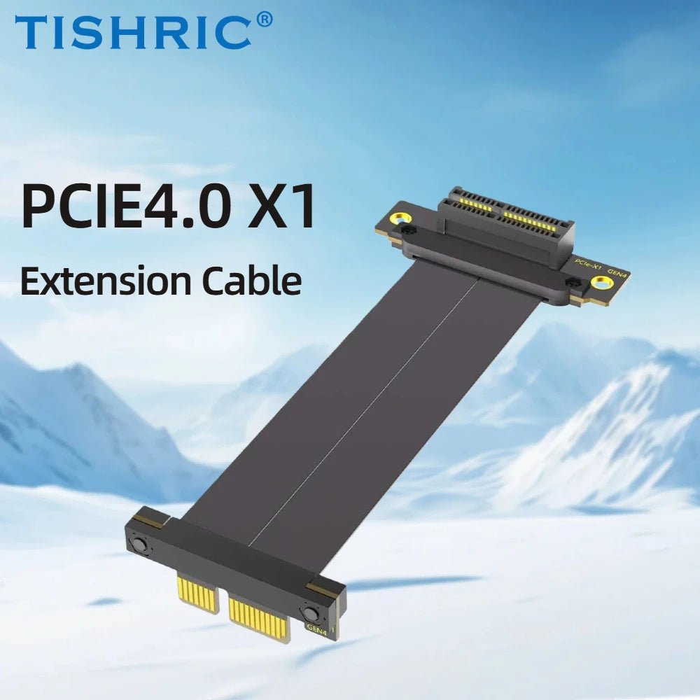 TISHRIC PCIe 4.0 1X Riser Cable 10–50cm Dual 90° Extension PCIe Riser Cable PRIMED