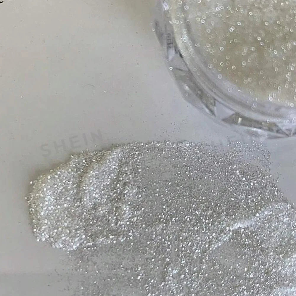 Silver Snowflake Glitter Nail Art Powder | Crystal Diamond Flash
