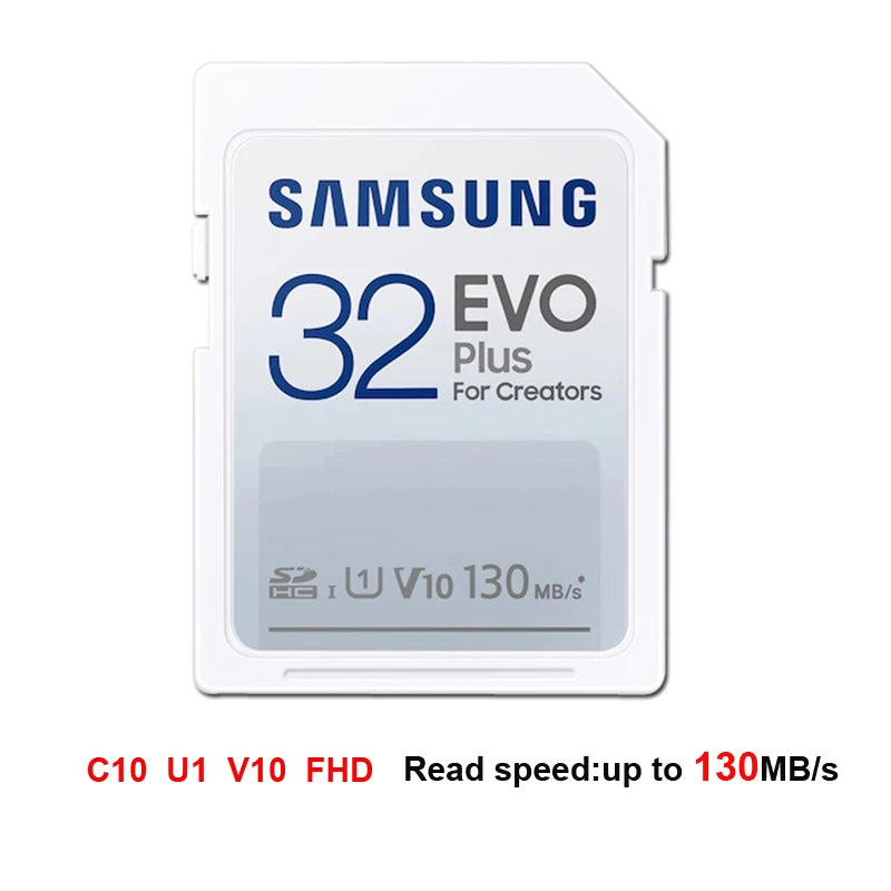 Samsung EVO Plus SD Card 32GB–256GB | Up to 130MB/s SD Memory Card PRIMED 32GB