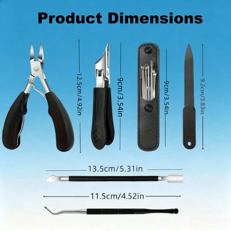 11pc Professional Toenail Clipper Set | Heavy-Duty Nail Care Kit