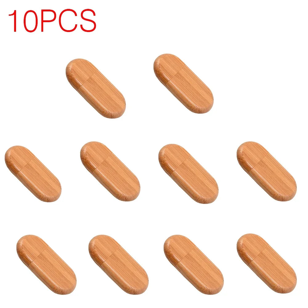 10-Pack Bamboo USB Flash Drives | Free Custom Logo 64GB/32GB USB Flash Drive PRIMED 64GB Carbonized China Mainland