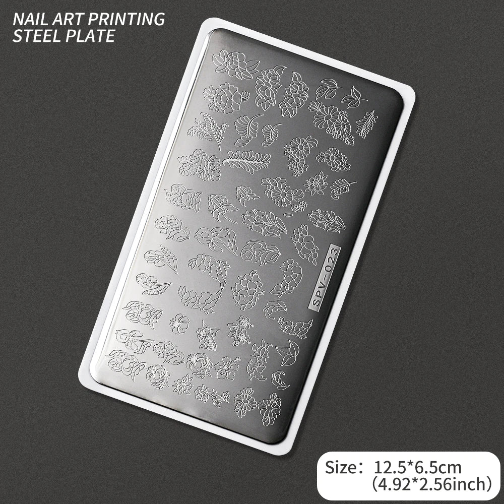 Nail Art Stamping Plate – Waves, Florals & Animal Designs Nail Stamping Plate PRIMED TL-SPV023