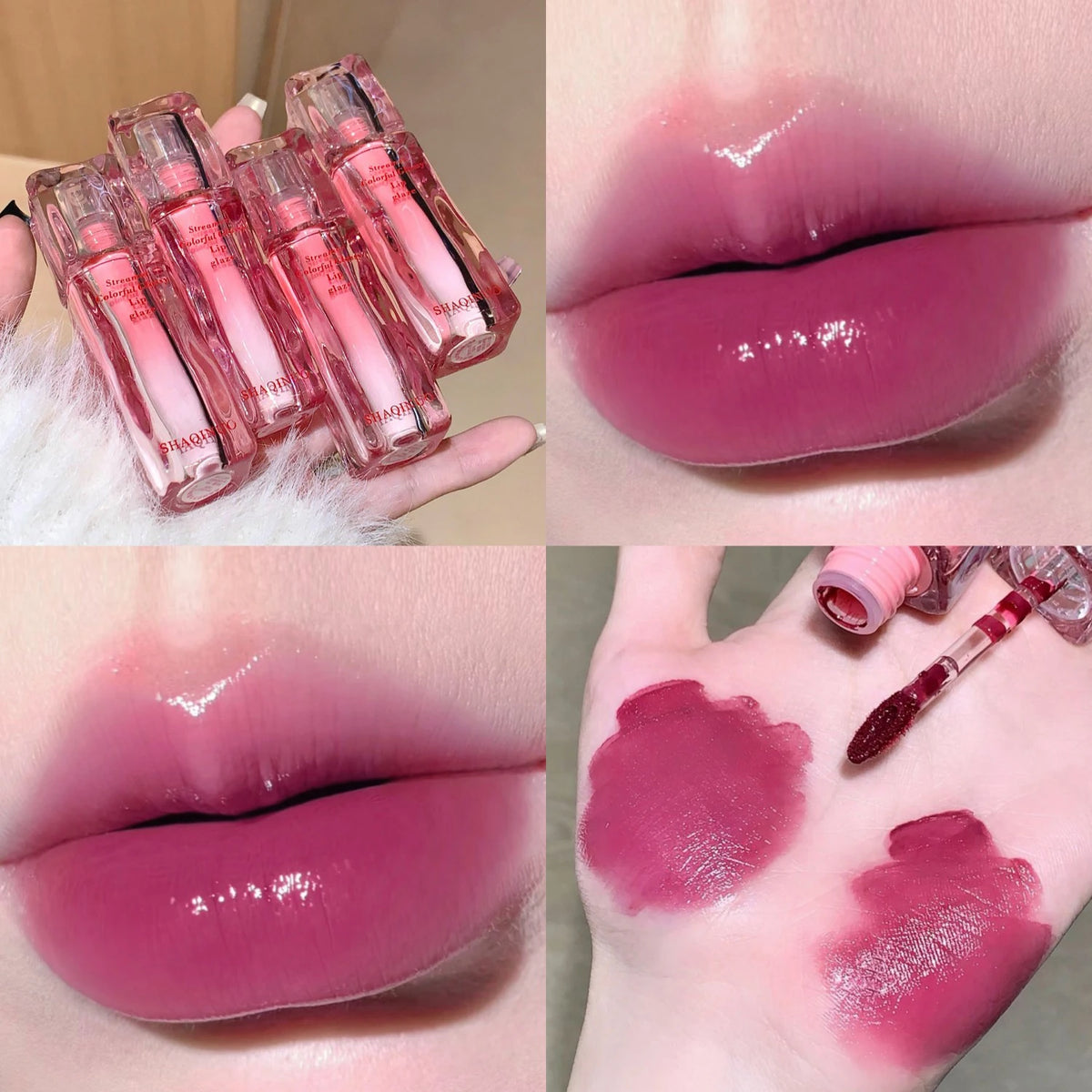 SHAQINUO Mirror Gloss Lip Glaze – Hydrating Tinted Lip Gloss