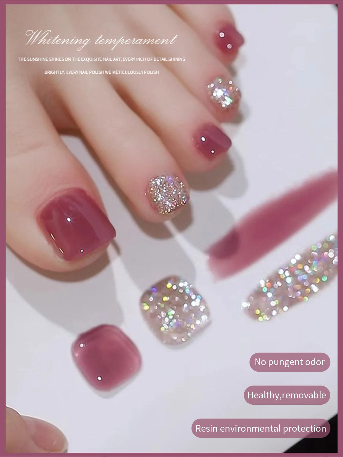 2-Pack Sparkling Glitter Gel Nail Polish UV/LED Soak-Off 10ml