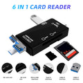 6-in-1 USB 3.0 Card Reader SD TF Type-C OTG Up to 2TB USB Card Reader PRIMED Black 6 in 1 ABS China Mainland