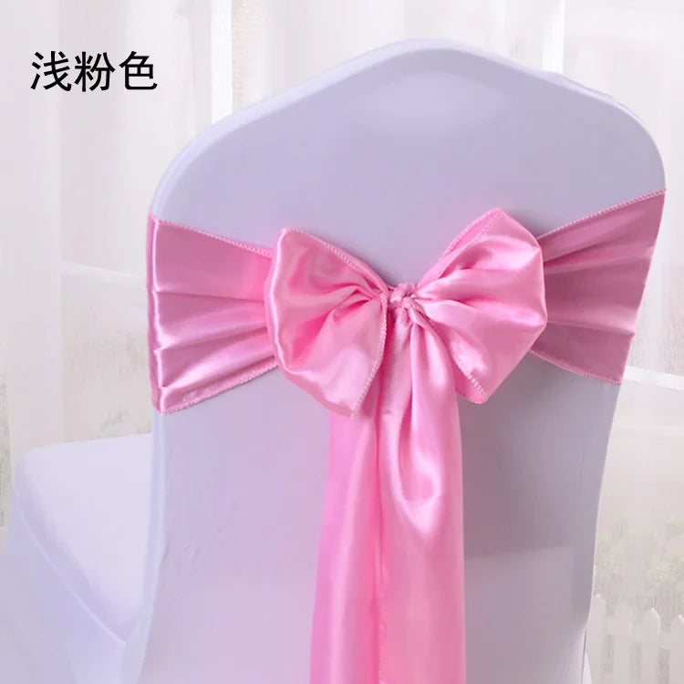 10 Pcs Satin Chair Sashes – Wedding & Banquet Bow Decor
