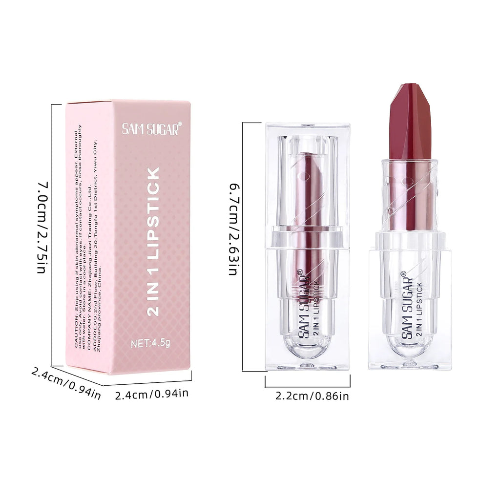 Two-Tone Gradient Matte Lipstick – Waterproof Pearlescent Diamond Gradient Matte Lipstick PRIMED