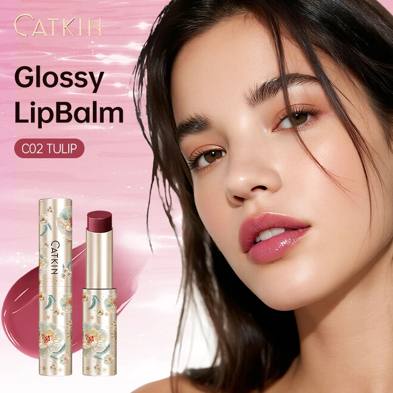 CATKIN Glossy Lip Balm – 12H Hydrating Tinted Lipstick Glossy Lip Balm PRIMED
