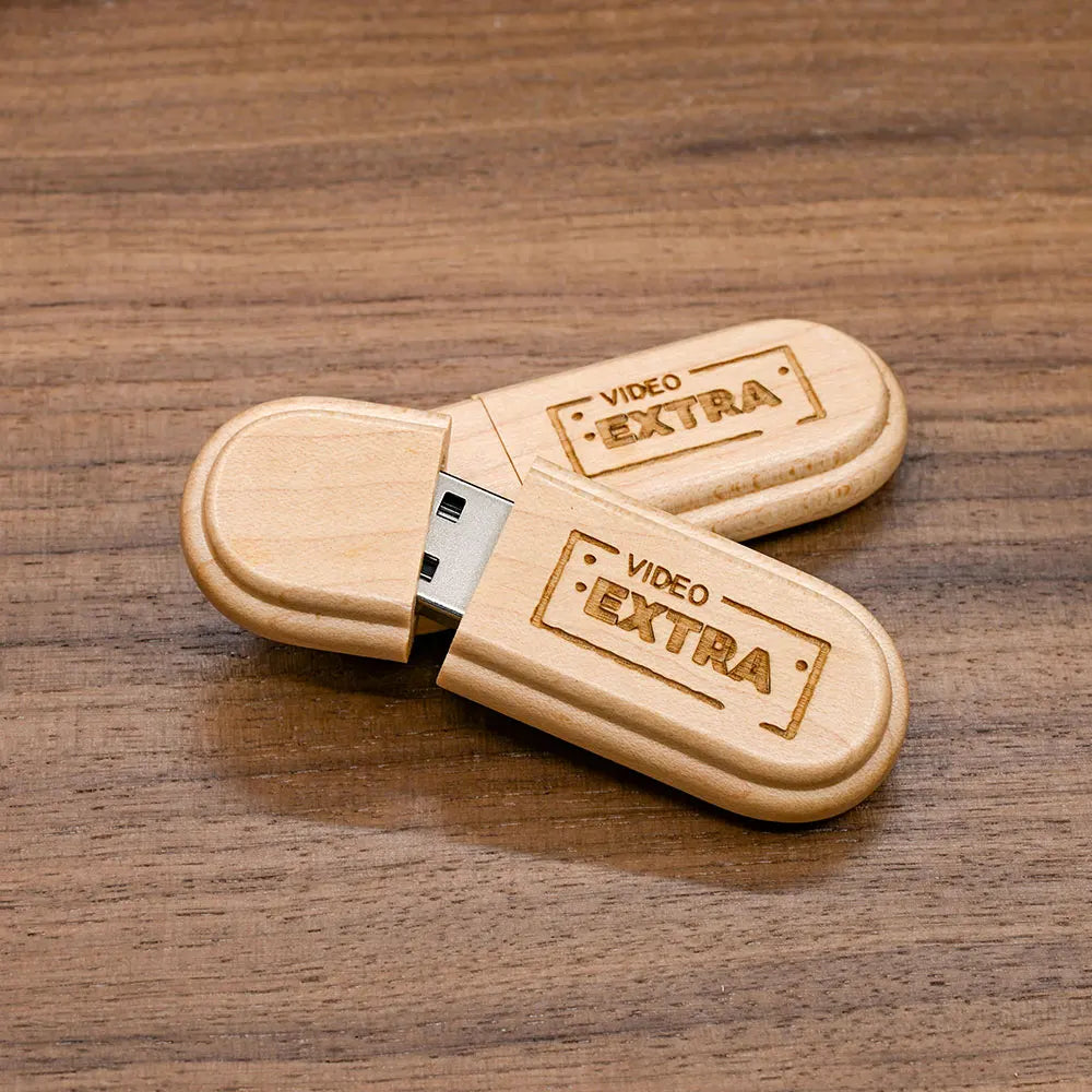 5-Pack Wooden USB Flash Drive 32/64/128GB | Custom Logo Gift USB Flash Drive PRIMED