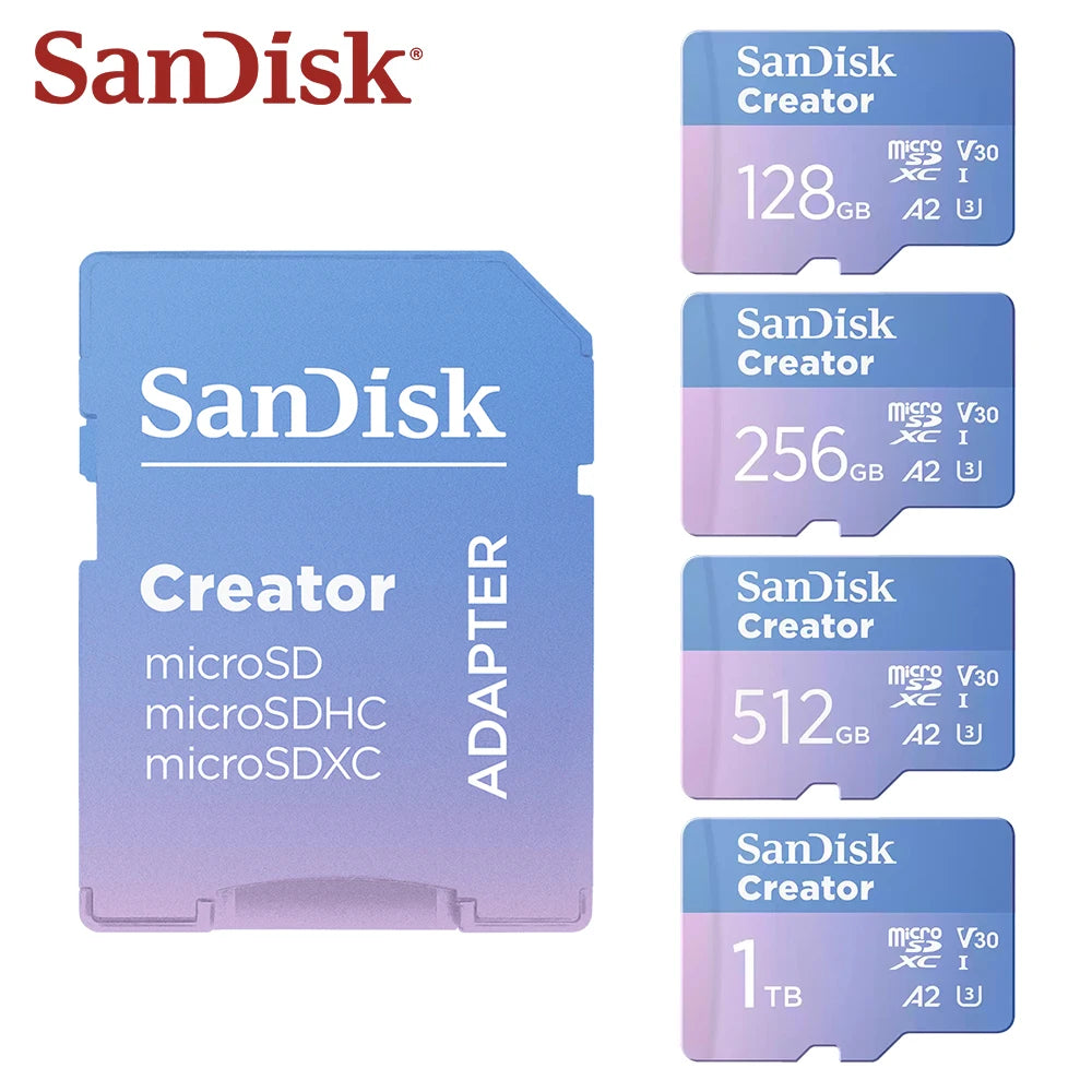 SanDisk Creator MicroSD V30 U3 A2 – 190MB/s Dash Cam & Drone MicroSD Memory Card PRIMED