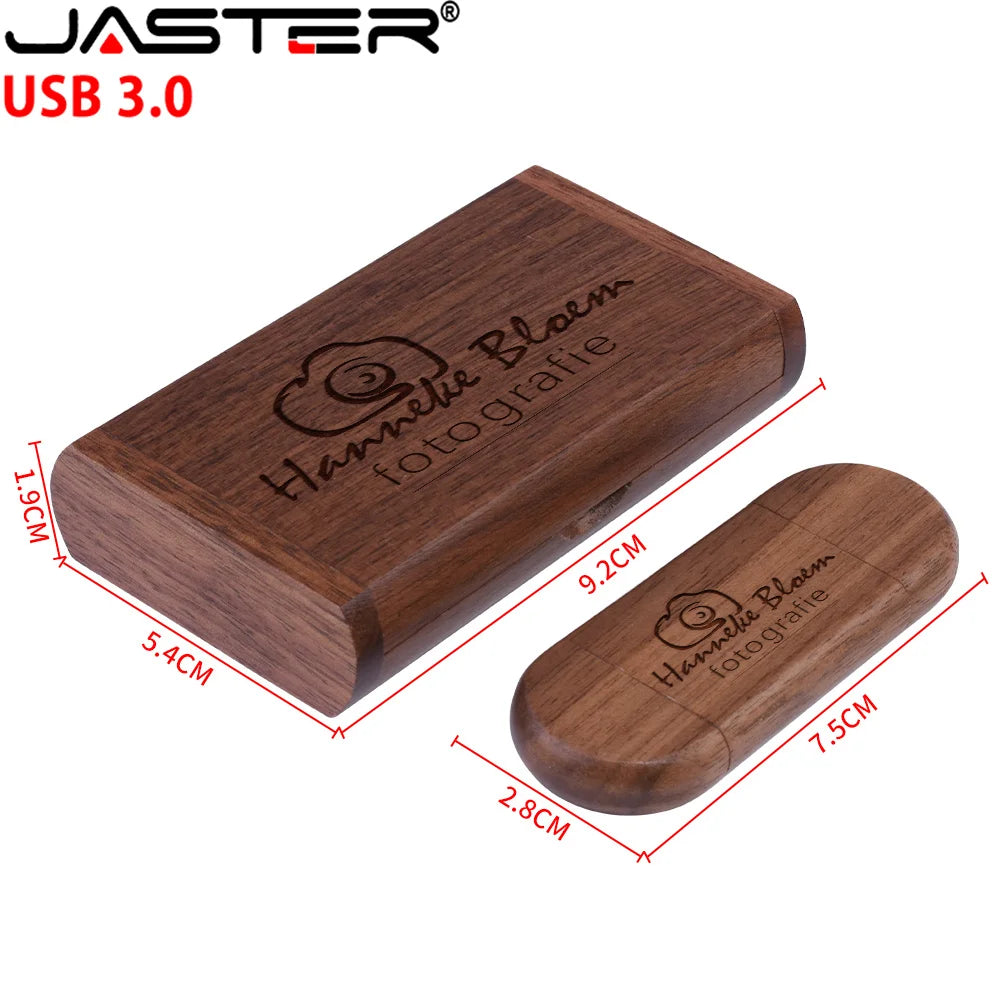 JASTER 10-Pack Wooden USB 3.0 Type-C Flash Drive Custom Logo Wooden USB Flash Drive PRIMED