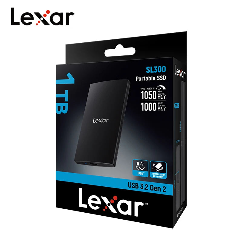 Lexar SL300 Portable SSD USB 3.2 Type-C | Up to 1050MB/s Portable External SSD PRIMED