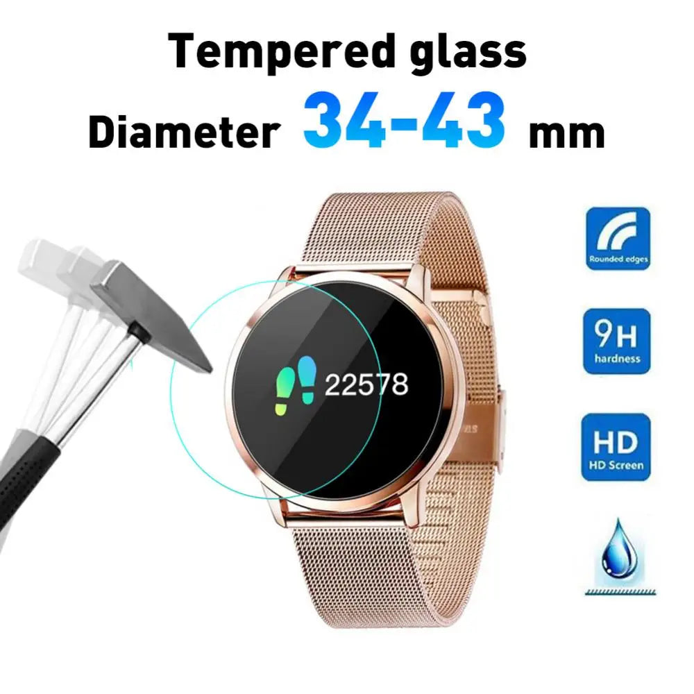 2-Pack Tempered Glass Watch Screen Protector 34–43mm Round Watch Screen Protector PRIMED
