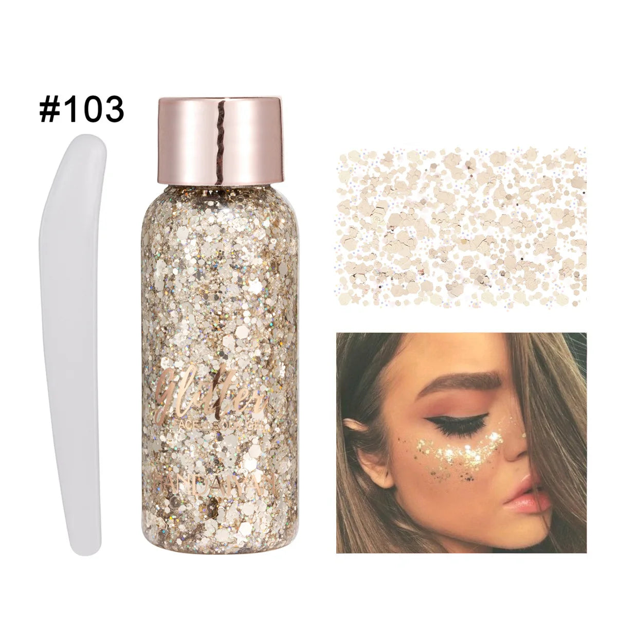 Mermaid Body Glitter Cream – Face, Hair, Nail Sequin Gel Body Glitter Gel PRIMED 103
