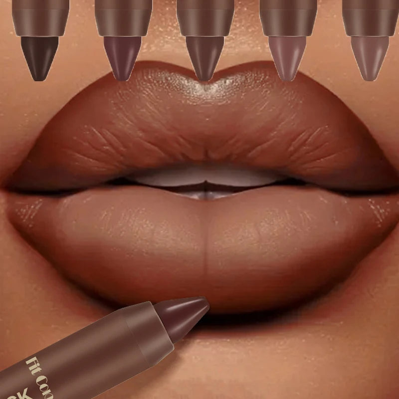 Fit Colors Matte Lip Liner Crayon – Waterproof Chocolate Brown Matte Lip Liner PRIMED