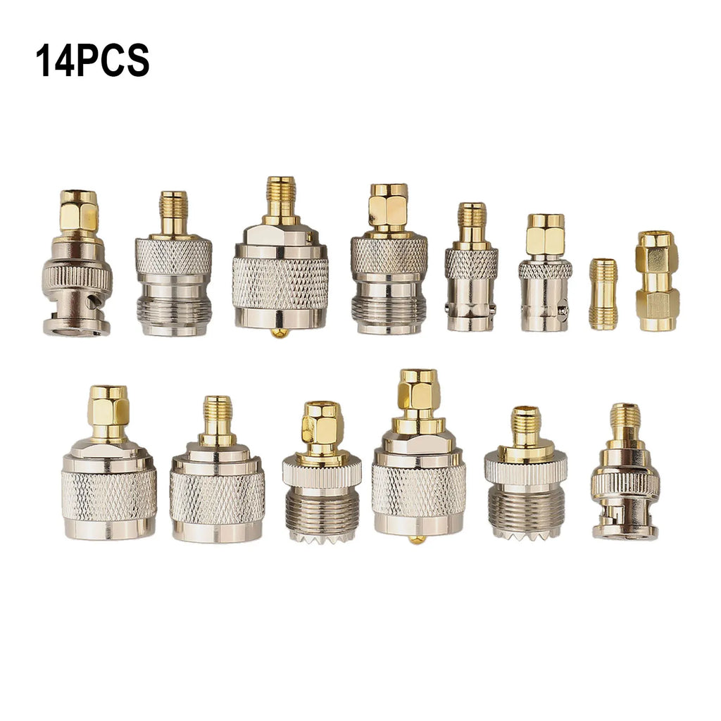 14-Pc SMA BNC UHF N-Type RF Coaxial Adapter Connector Kit