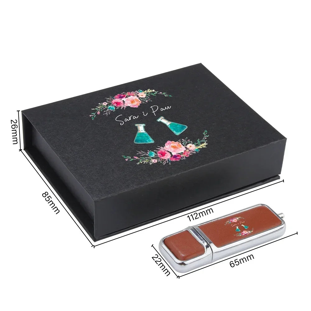 10-Pack Leather USB 3.0 Flash Drives 128GB | Free Custom Logo USB Flash Drive PRIMED