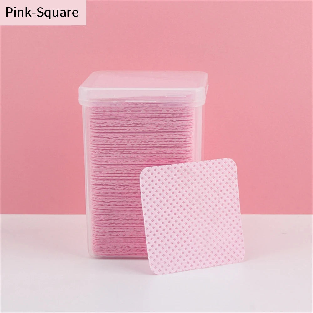 200PCS Disposable Cotton Pads – Eyelash Extension Wipes Lash Extension Supplies PRIMED Pink-Square