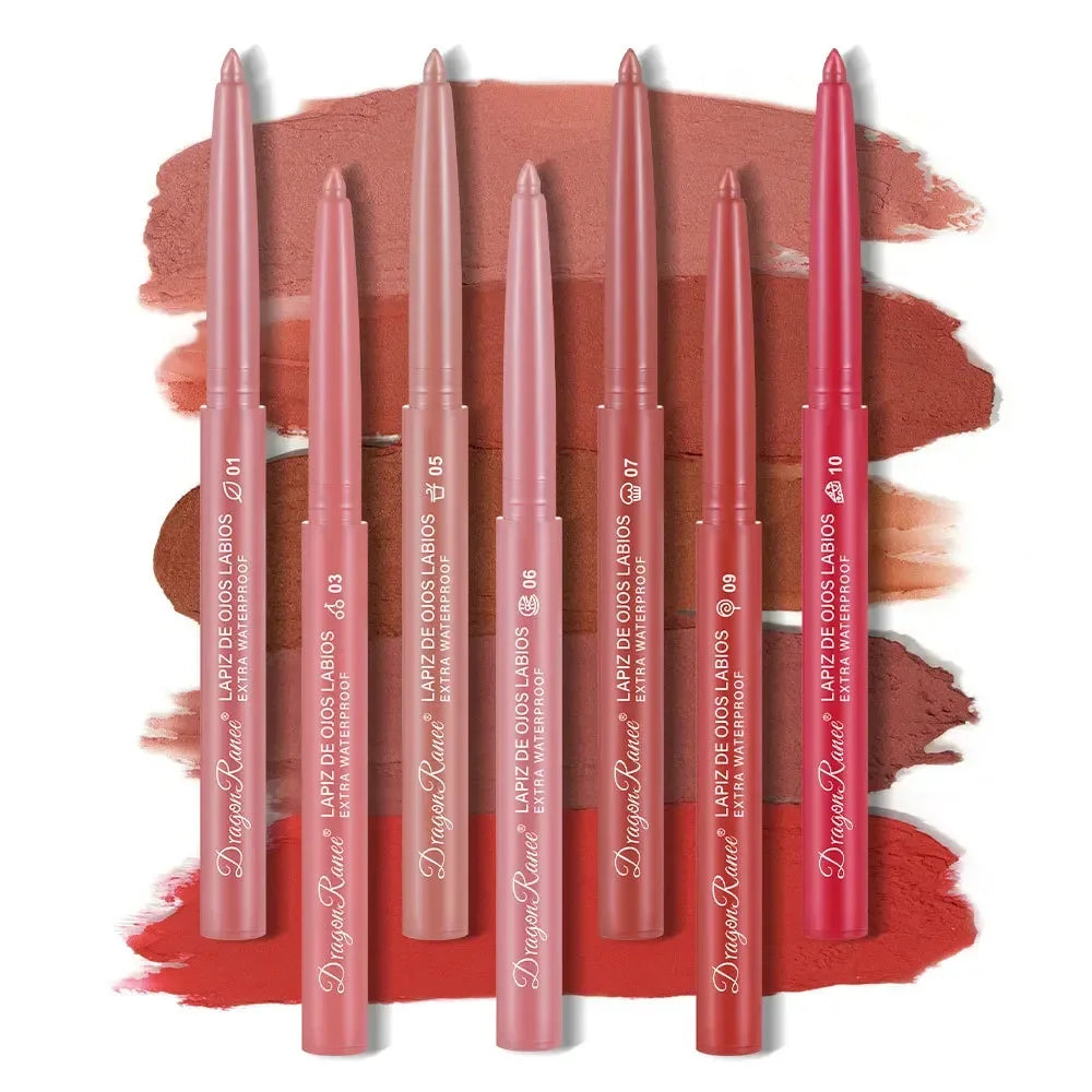 Dragon Ranee 12-Color Matte Lip Liner Pen – Waterproof & Long-Lasting Lip Liner Pen PRIMED