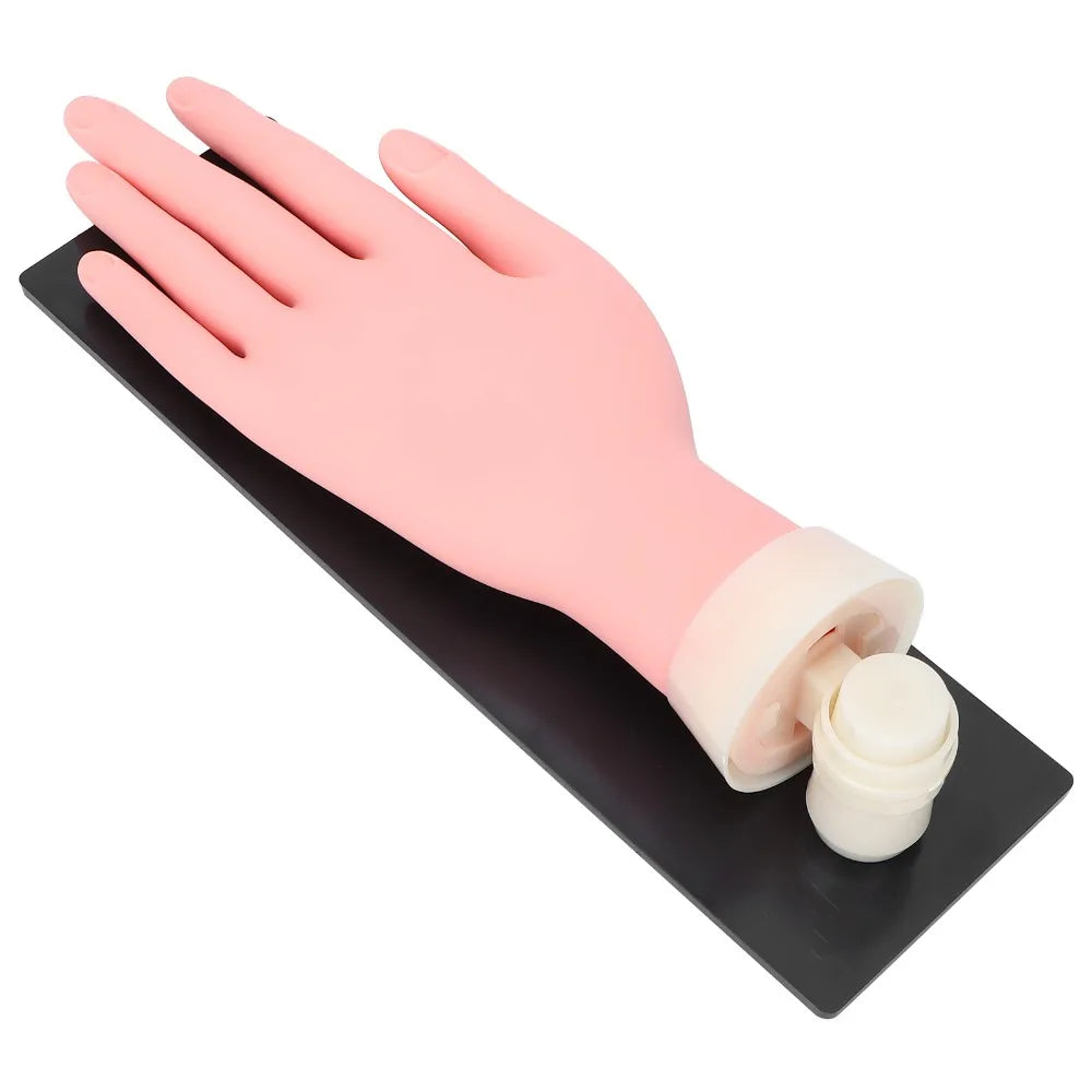 Silicone Nail Art Practice Hand – Bendable, Reusable & Fixed Plate