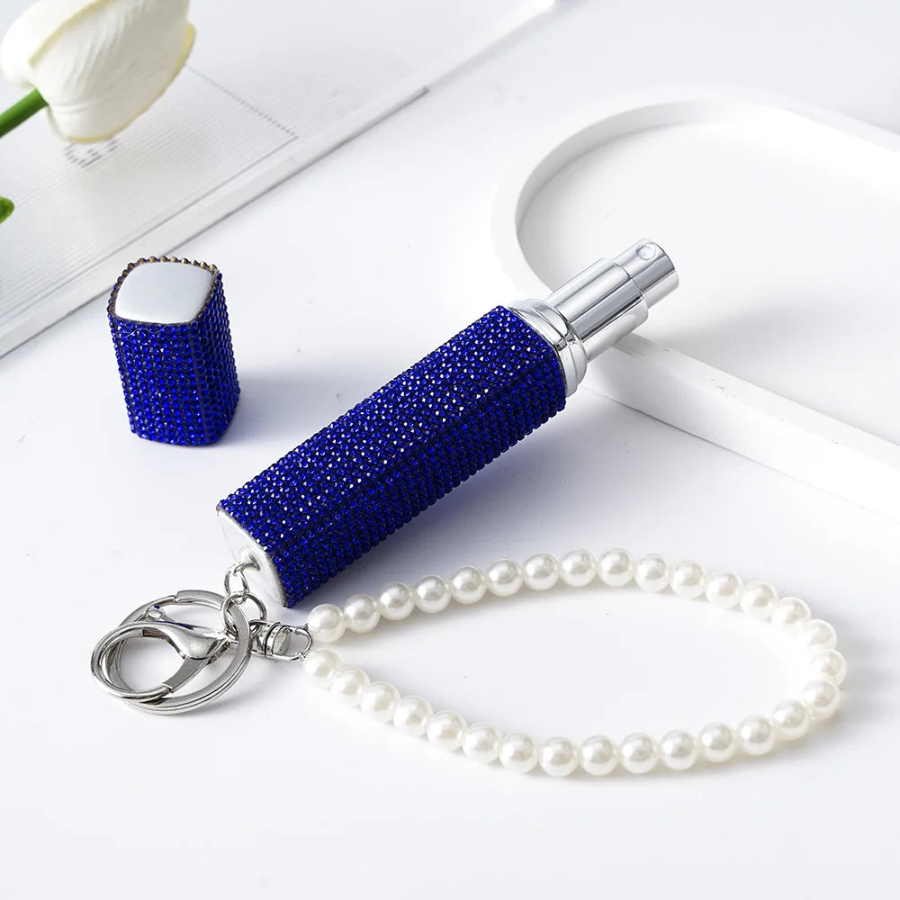 Rhinestone Travel Perfume Spray Bottle Keychain Atomizer
