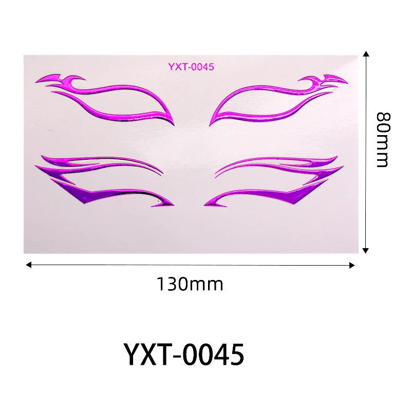 Purple Red Metallic Eye Makeup Stickers | Temporary Tattoo