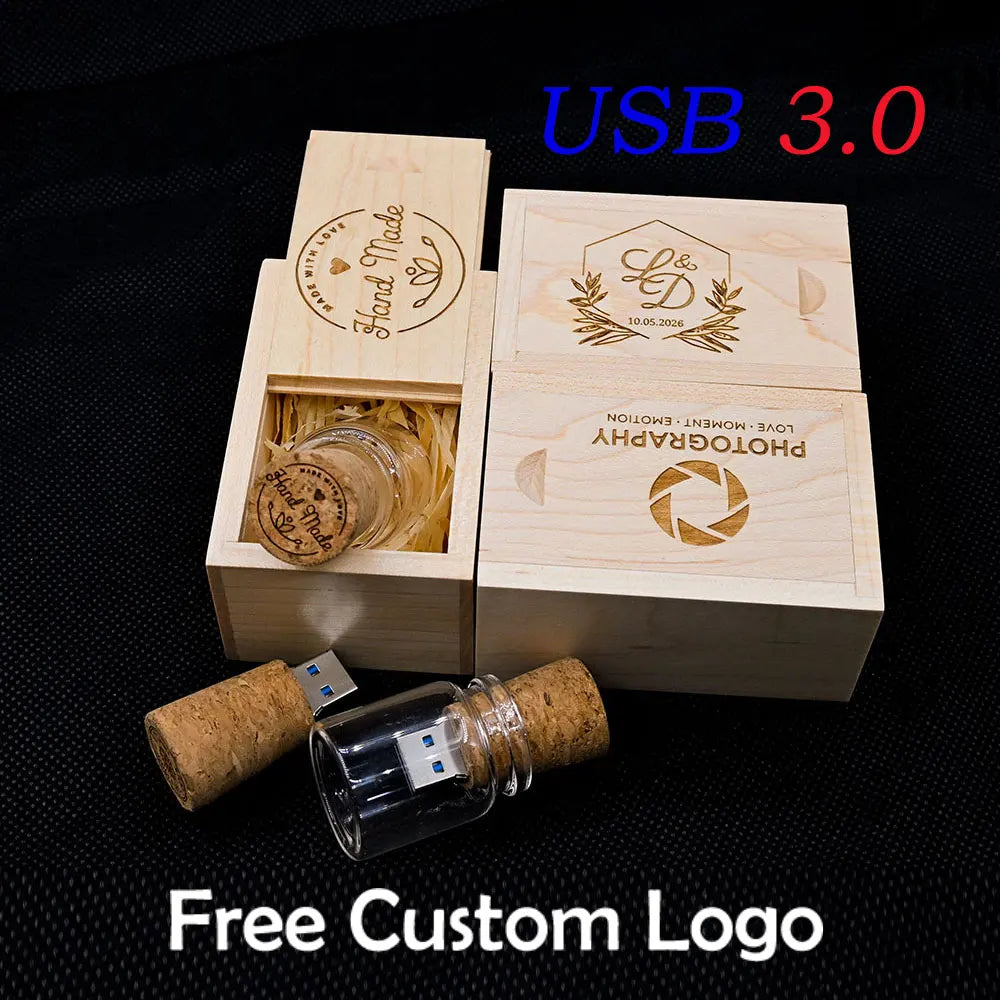 Glass Drift Bottle USB Flash Drive 8GB–128GB | Custom Logo USB Flash Drive PRIMED