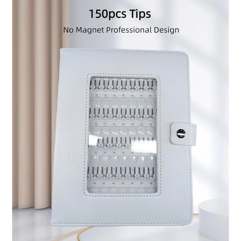 150-Slot Nail Polish Color Display Book – Detachable Shade Guide