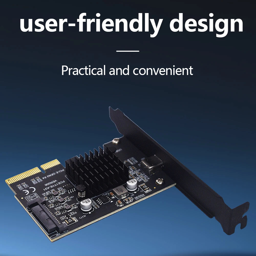 TISHRIC PCIe to USB 3.2 Gen2 Type-C Expansion Card 20Gbps PCIe Expansion Card PRIMED