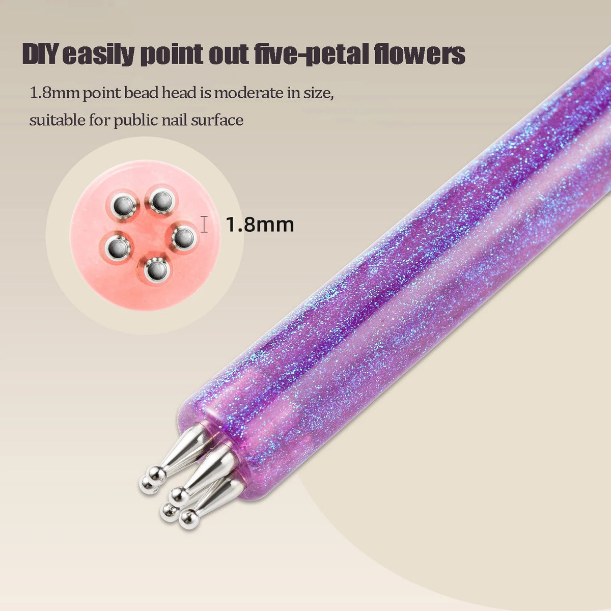 5-Petal Nail Art Dotting Tool | DIY Flower Manicure Pen Nail Art Dotting Tool PRIMED