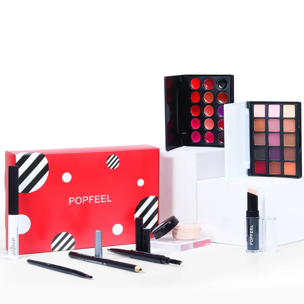Popfeel All-in-One Makeup Kit – Eyeshadow, Bronzer & Contour Makeup Gift Set PRIMED