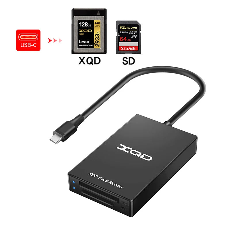 USB-C XQD & SD Card Reader USB 3.0 – 5Gbps Fast Transfer Memory Card Reader PRIMED Type-c XQD SD Reader