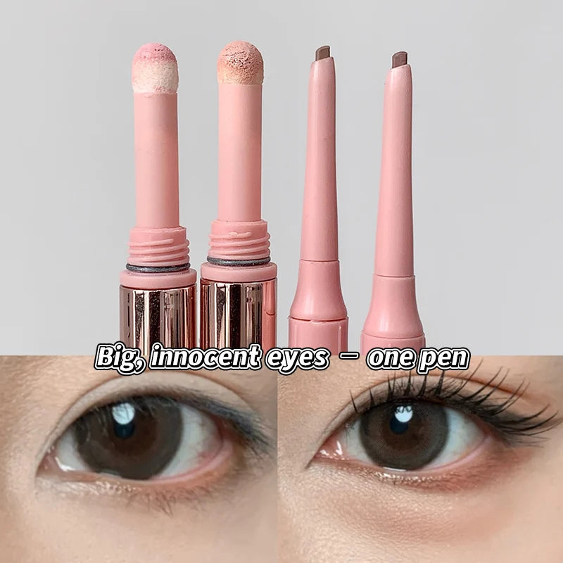 Double-End Lying Silkworm Eyeliner & Highlighter Pencil Eye Makeup Pencil PRIMED