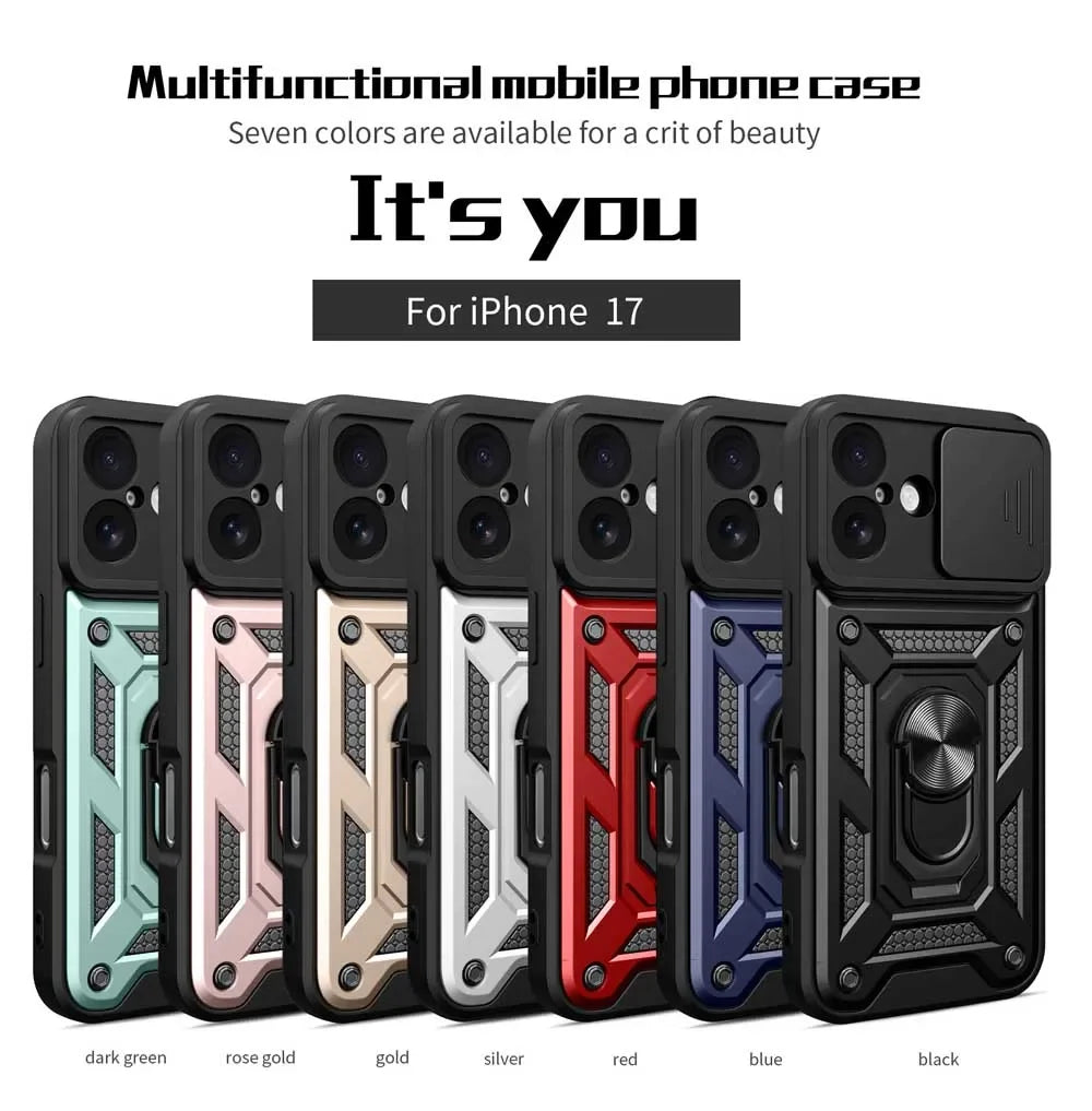 Slide Camera Kickstand Case for iPhone 17/16/15/14/13/12/11 Phone Kickstand Case PRIMED