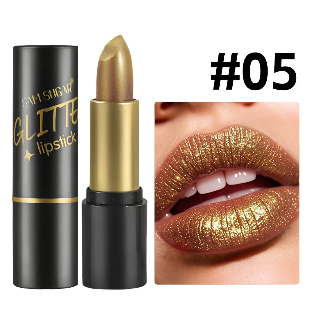 SAM SUGAR Shimmer Lip Gloss – Waterproof Long-Lasting Pearlescent
