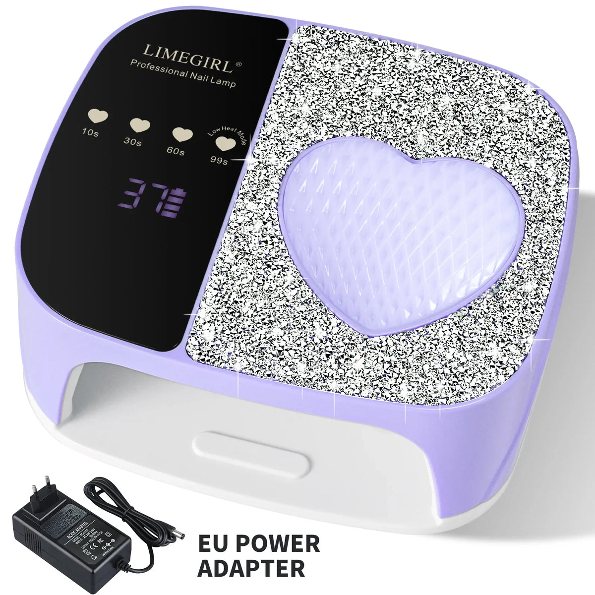 UV LED Nail Lamp Dryer – Rechargeable Heart Diamond Design