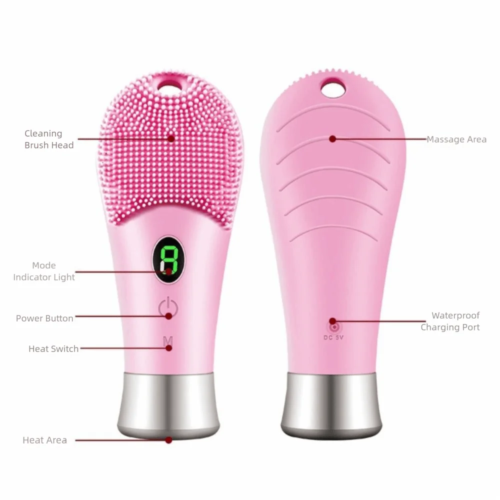 Silicone Electric Sonic Face Scrubber | 9-Speed Ultrasonic Brush