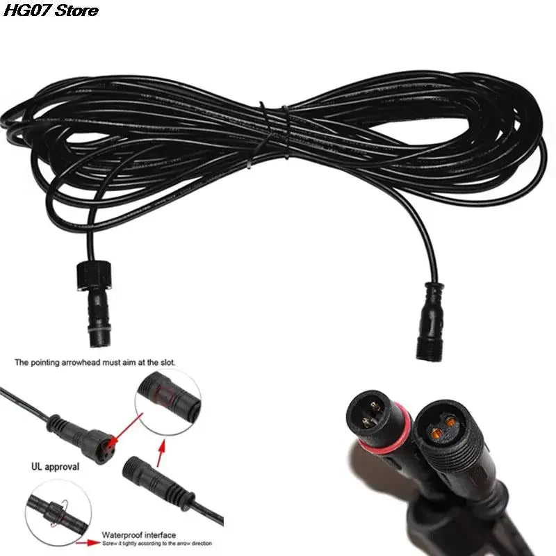 5m Waterproof Solar Light Extension Cable – Double Hole Plug Solar Cable Extension PRIMED