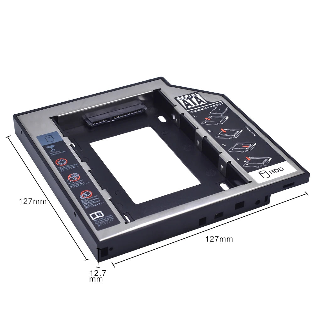 TISHRIC HDD Caddy 9.5mm 12.7mm SATA SSD Hard Drive Enclosure HDD Caddy Enclosure PRIMED