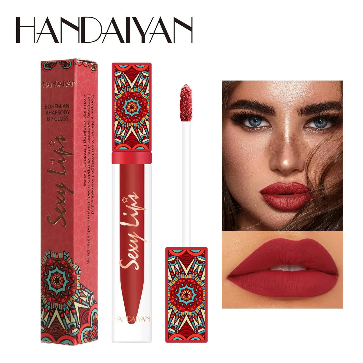 Handaiyan Bohemian Matte Liquid Lipstick – 6 Earth Tone Shades Matte Liquid Lipstick PRIMED