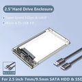 Transparent 2.5" USB 3.0 HDD SSD Enclosure UASP SATA III Hard Drive Enclosure PRIMED Micro B-USB A