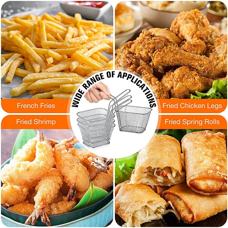 LMETJMA Mini Square Stainless Steel French Fry Basket | JT94 Deep Fry Basket PRIMED