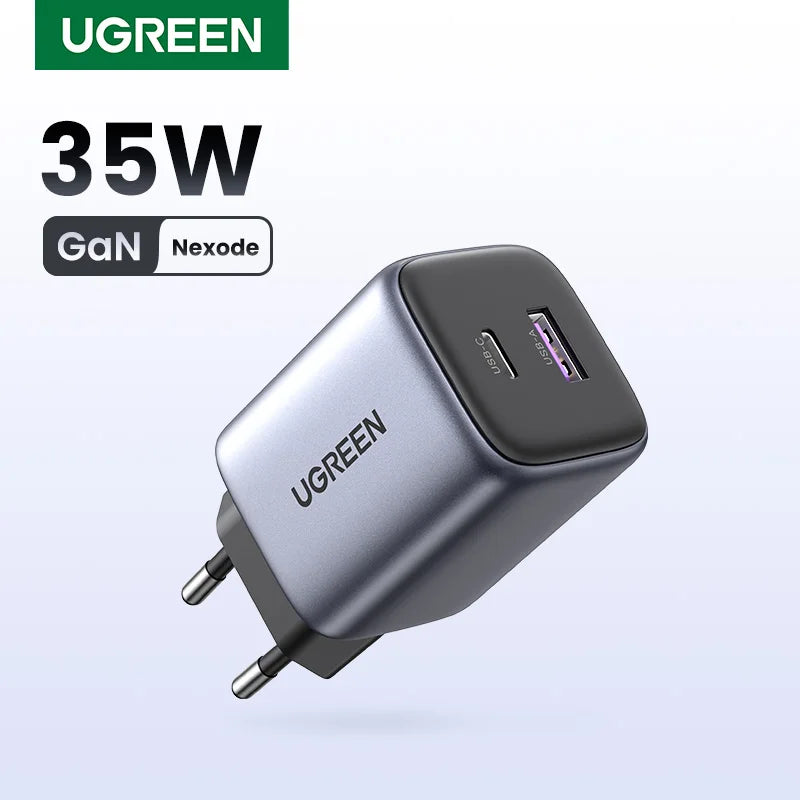 UGREEN 35W GaN Fast Charger USB-C PD & USB-A Dual Port GaN Wall Charger PRIMED