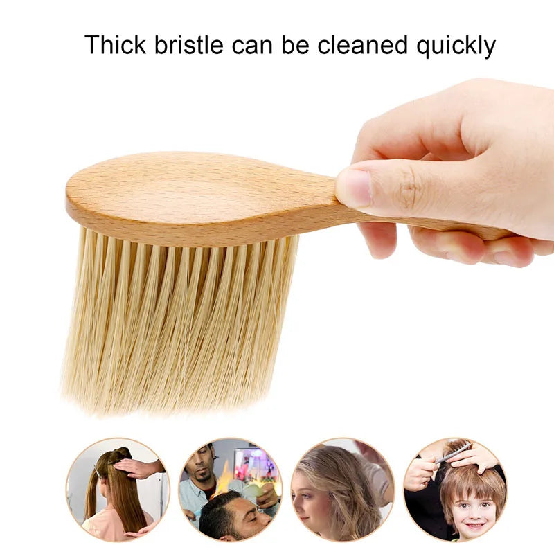 Wooden Neck Duster Brush – Barber Hairdressing Cleaning Tool