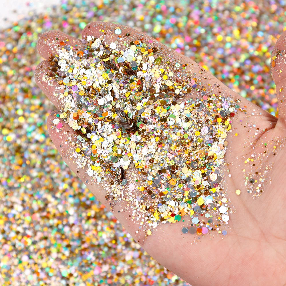 Luminous Nail Glitter Sequins 50g – 12 Colors Holographic Flakes